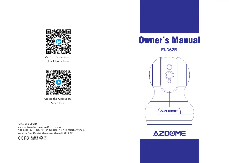 Page 1 of the manual User Manual AZDome FI-362B