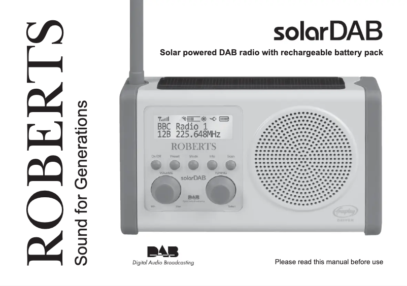 First page image of the manual for SolarDAB 1