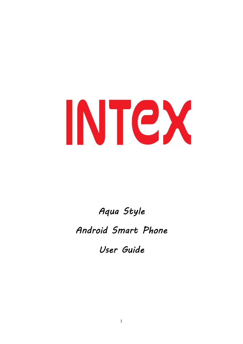 Page 1 of the manual User Manual Intex Aqua Style