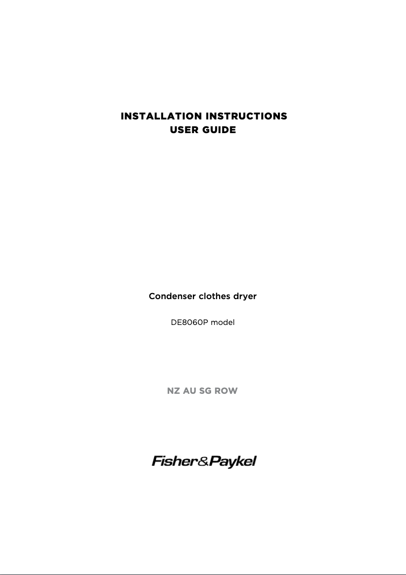 First page image of the manual for DE8060P1 AeroXL