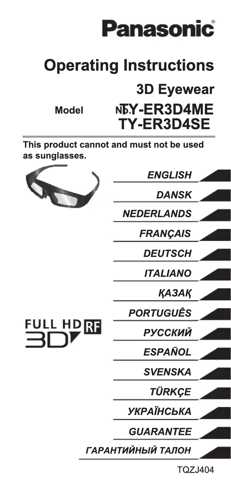 Page 1 of the manual User Manual Panasonic TY-ER3D4ME