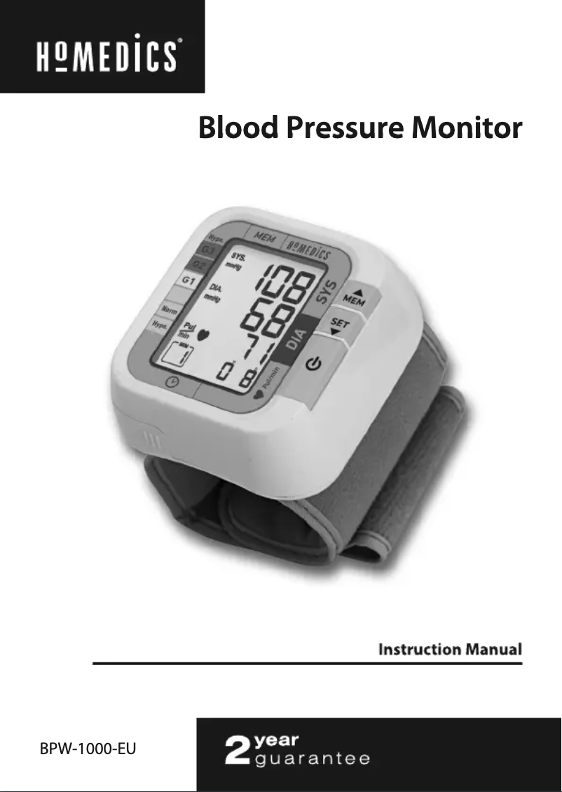 First page image of the manual for BPW-1000-EU