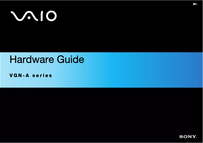 First page image of the manual for Vaio VGN-A217S