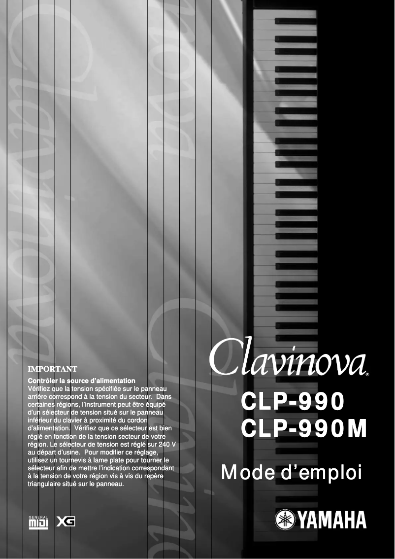Page 1 of the manual User Manual Yamaha Clavinova CLP-990
