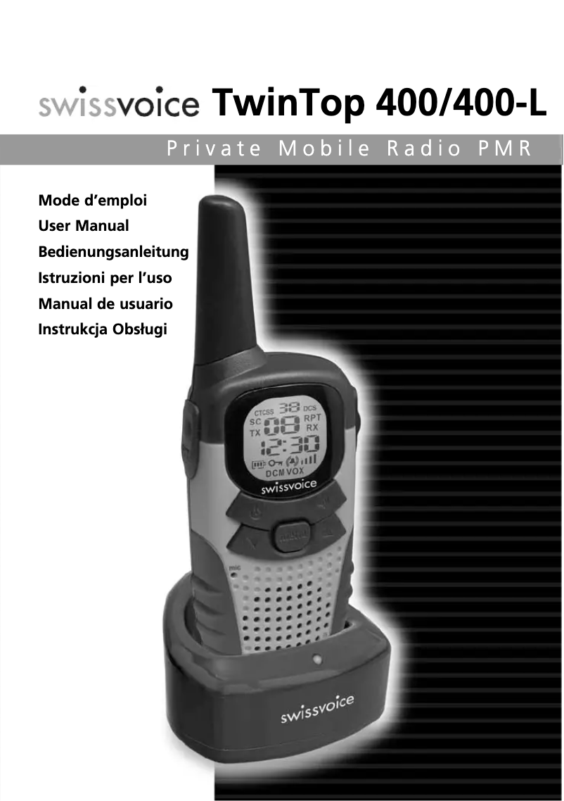 Page 1 of the manual Instruction Manual Swissvoice Twintop 400