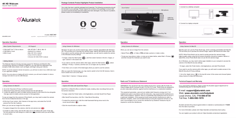 First page image of the manual for AWC4KF