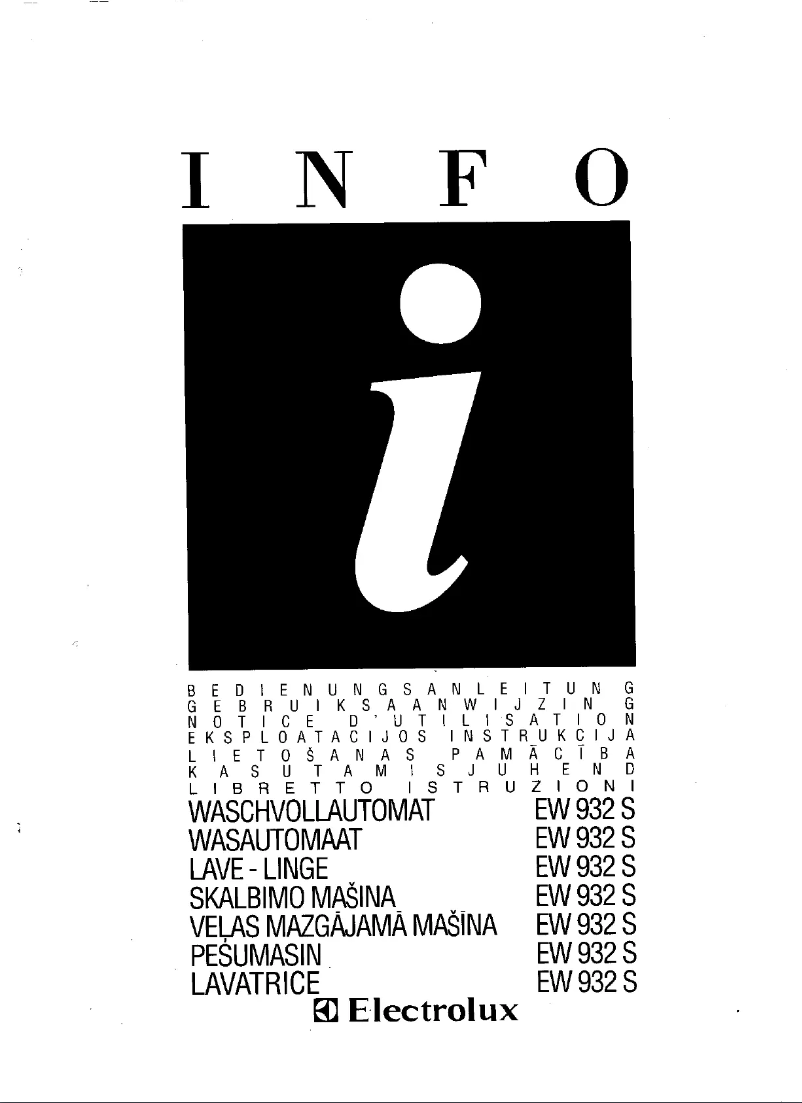 First page image of the manual for EW932