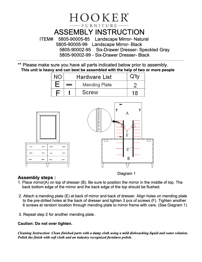 First page image of the manual for 5805-90005-99
