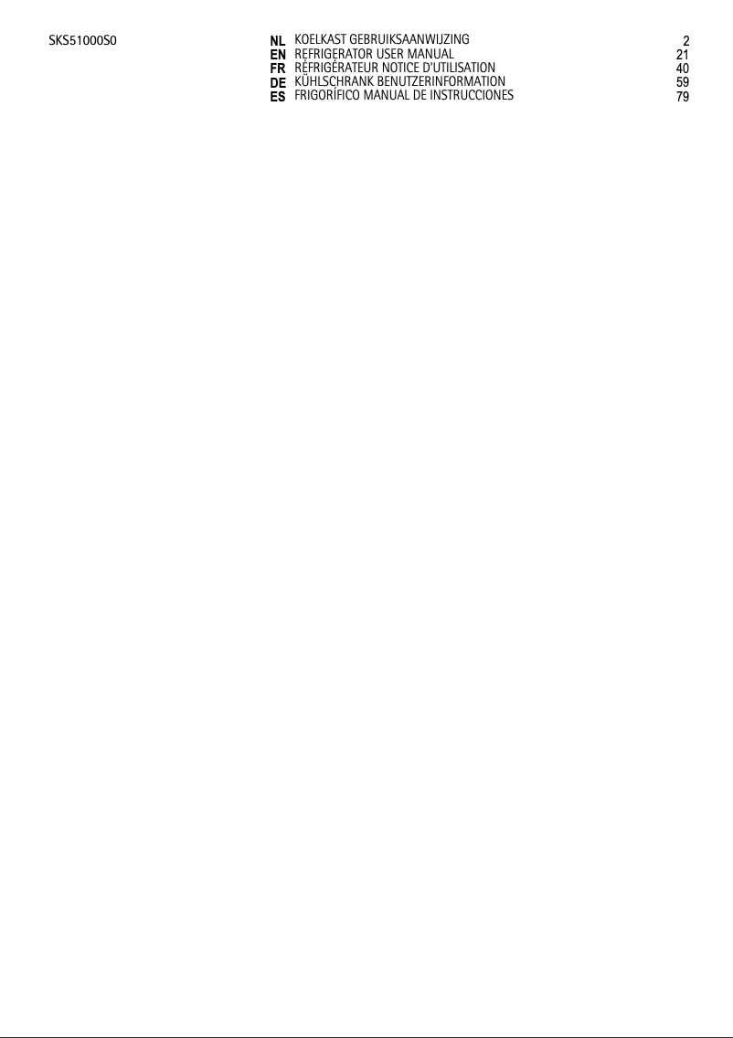 Page 1 of the manual User Manual AEG SKS51000S0