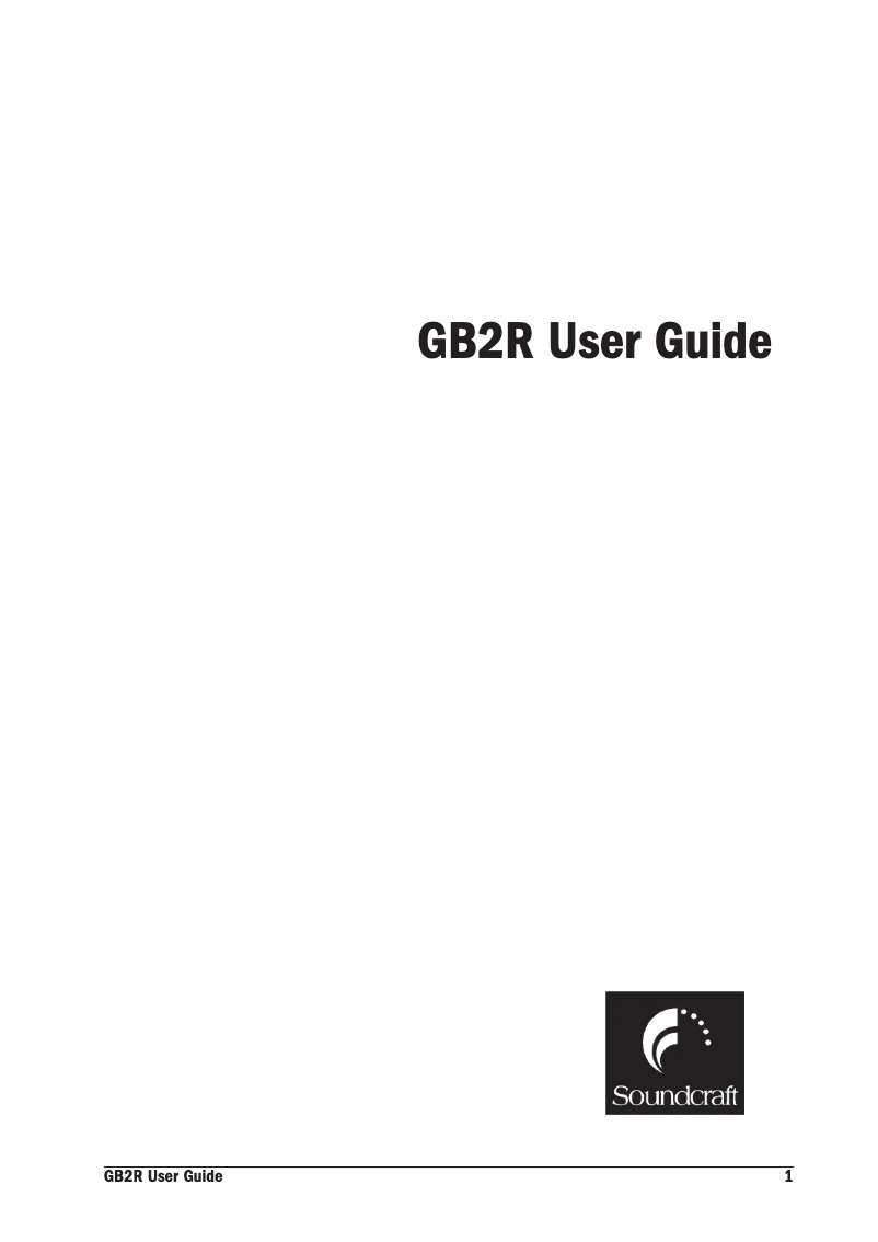 Image de la première page du manuel de l'appareil GB2R