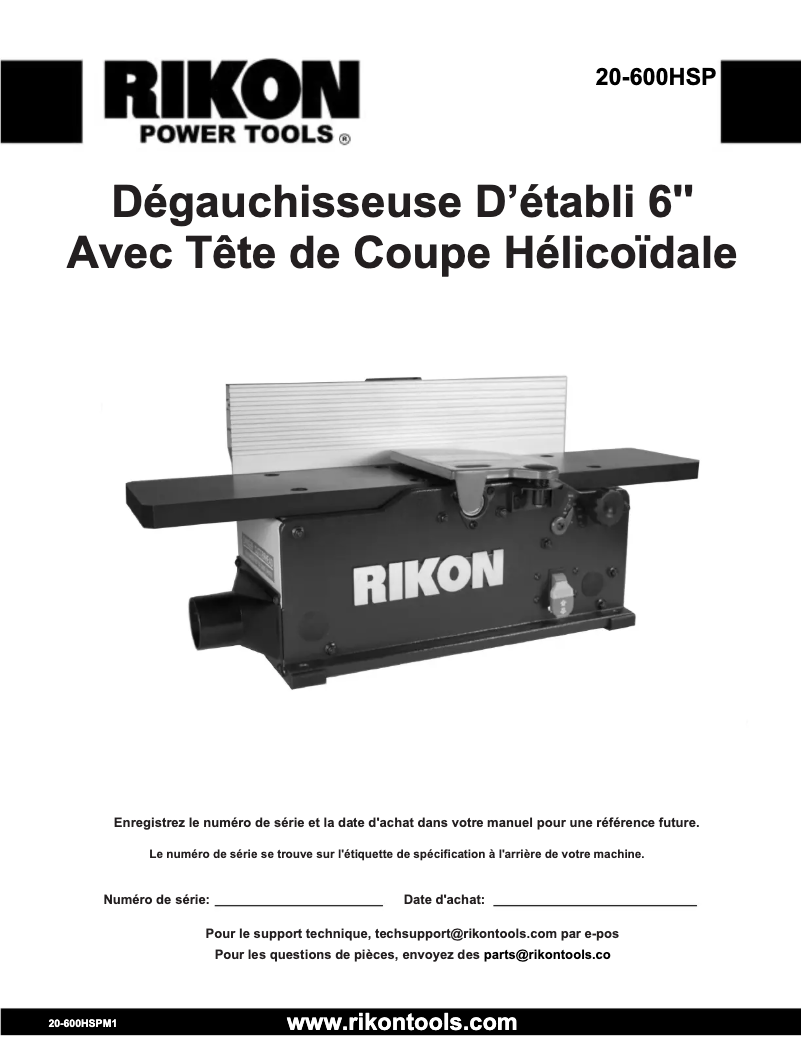 Page 1 of the manual User Manual RIKON 20-600HSP