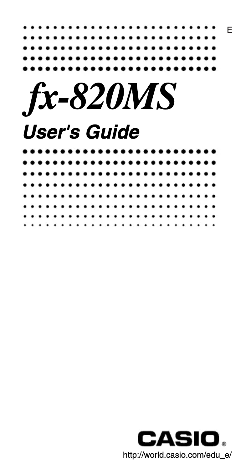 Page 1 of the manual User Manual Casio FX-820MS