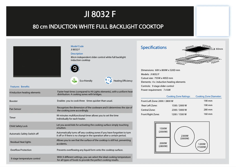 First page image of the manual for JI 8032