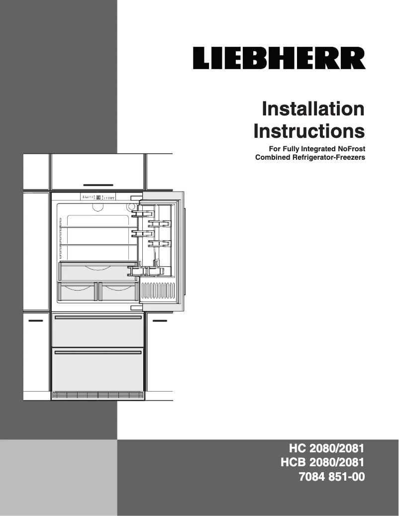 Page 1 of the manual Installation Guide Liebherr HCB 2081