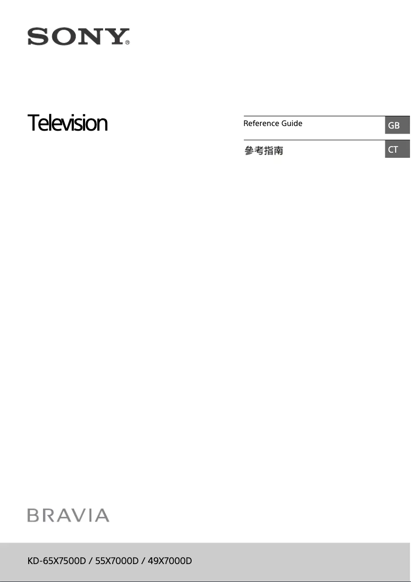 Page 1 of the manual User Manual Sony Bravia KD-65X7500D