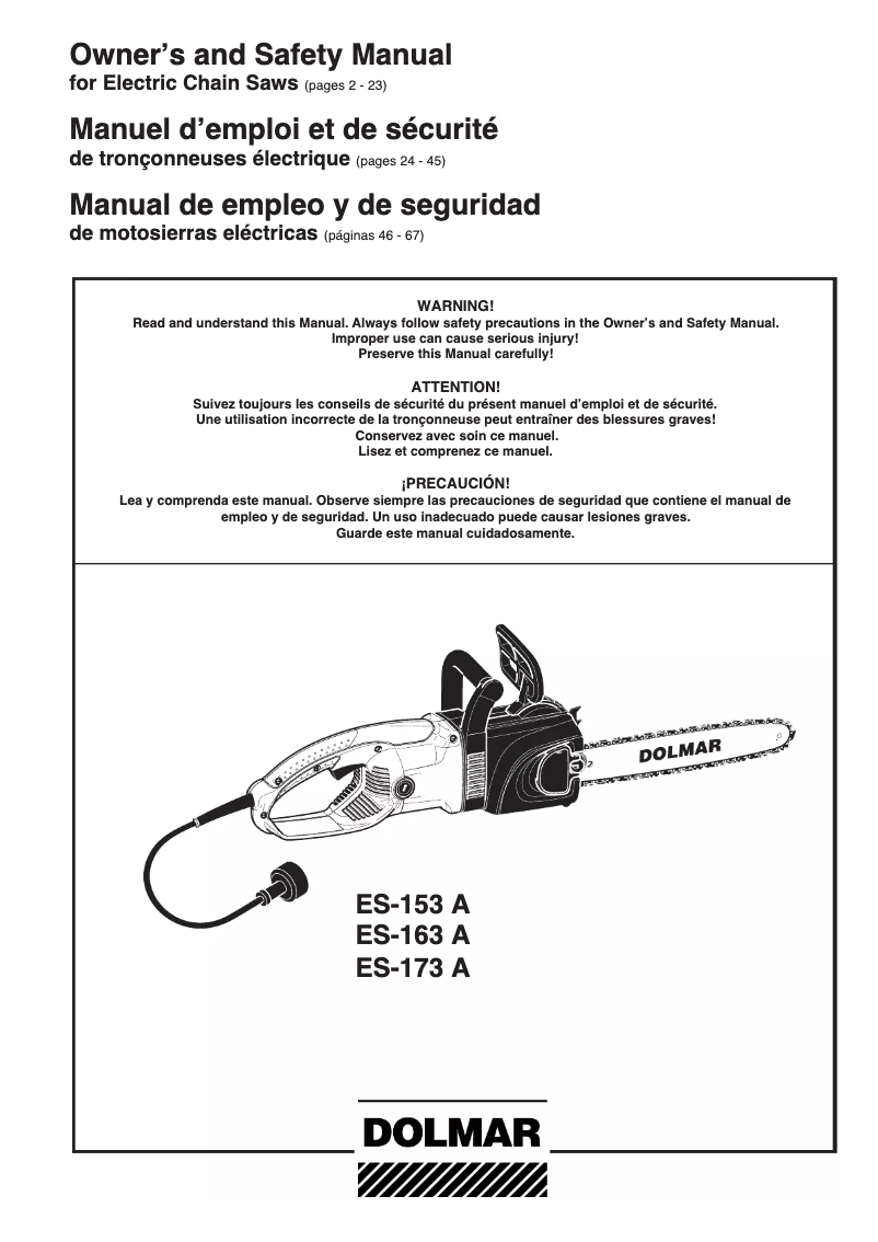 Image de la première page du manuel de l'appareil ES-173A