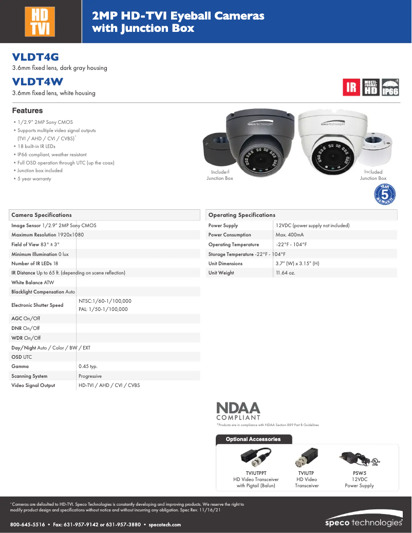 First page image of the manual for VLDT4W