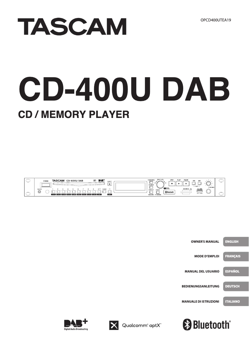 First page image of the manual for CD-400UDAB