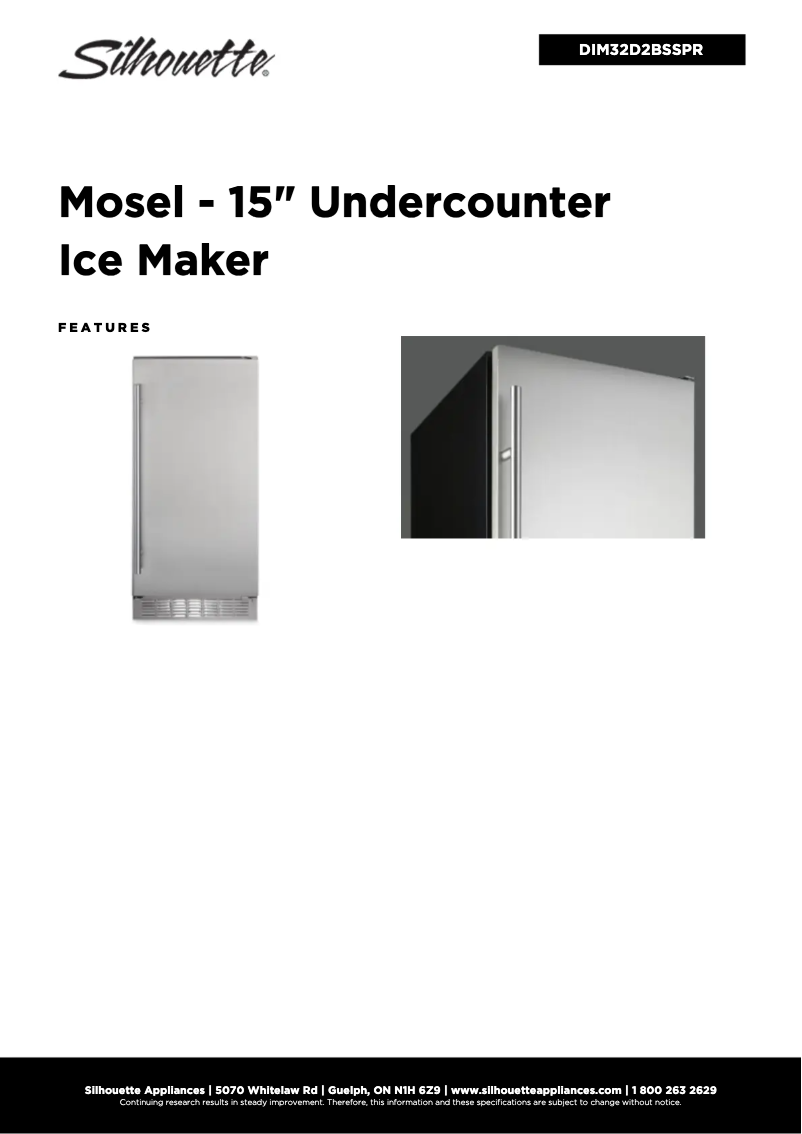 First page image of the manual for Silhouette DIM32D2BSSPR