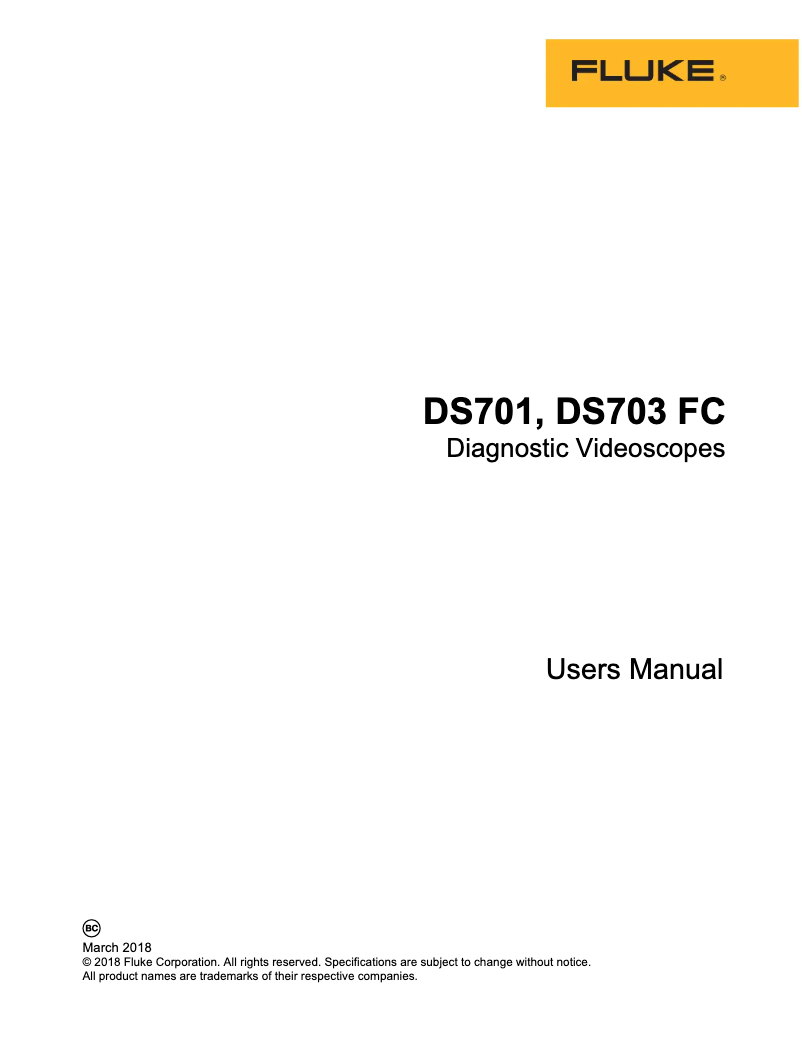 First page image of the manual for DS703 FC