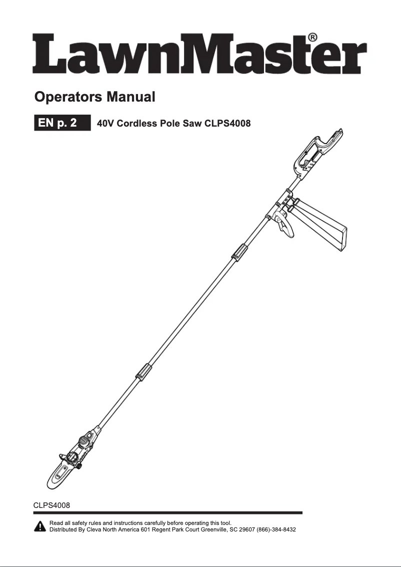 First page image of the manual for CLPS4008K