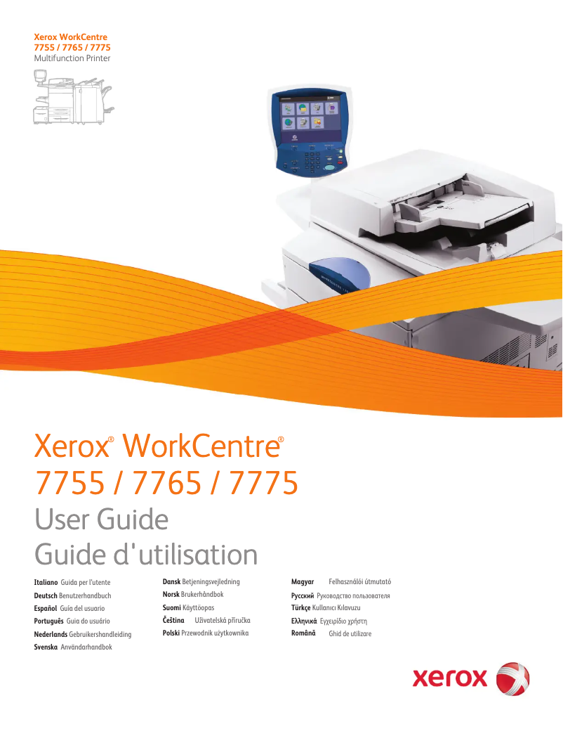 First page image of the manual for WorkCentre 7765V BW