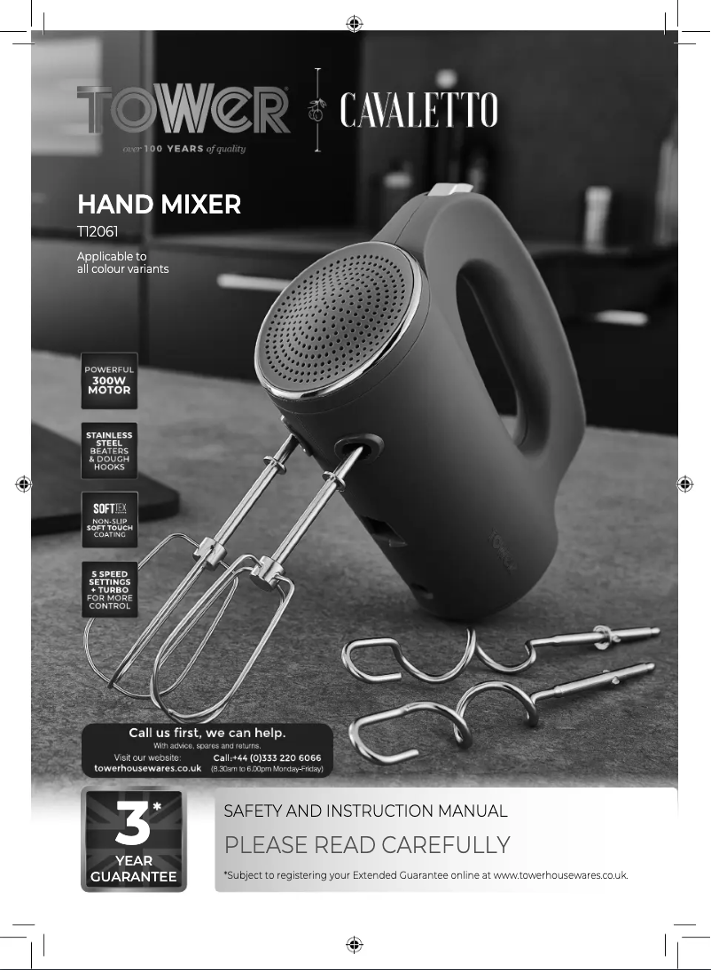 Image de la première page du manuel de l'appareil Cavaletto T12061