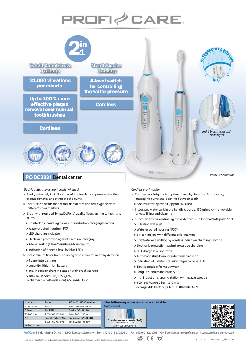 Image de la première page du manuel de l'appareil PC-DC 3031