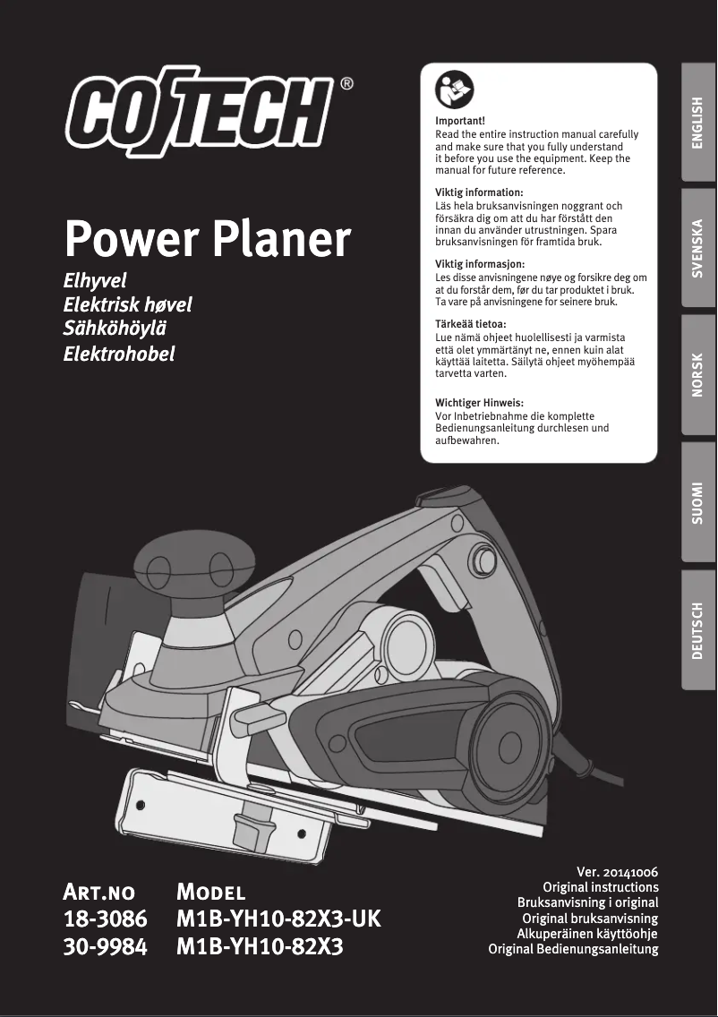 Page 1 of the manual User Manual Cotech M1B-YH10-82X3