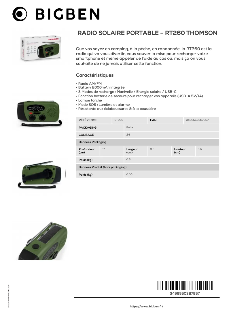 First page image of the manual for RT260