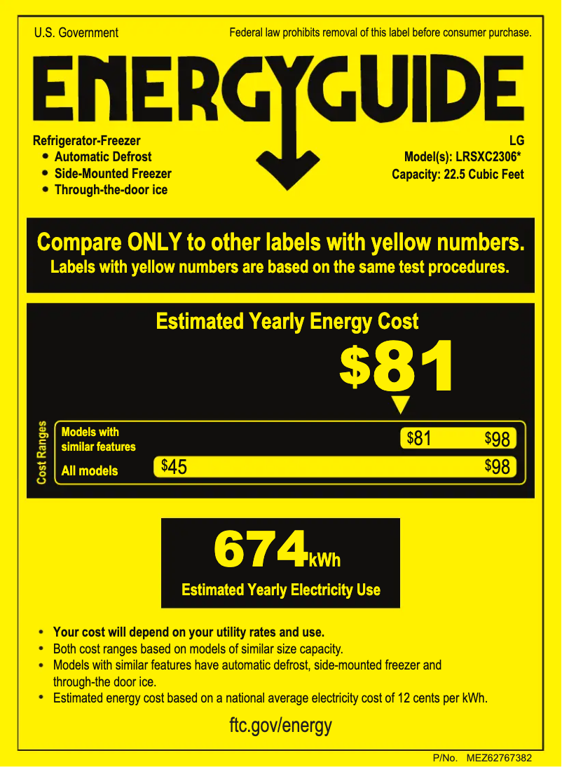First page image of the manual for LRSXC2306V