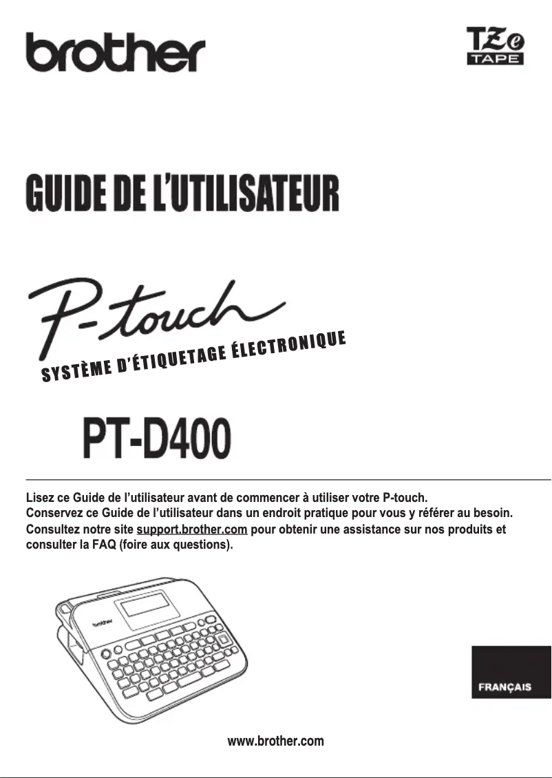 First page image of the manual for PT-D400