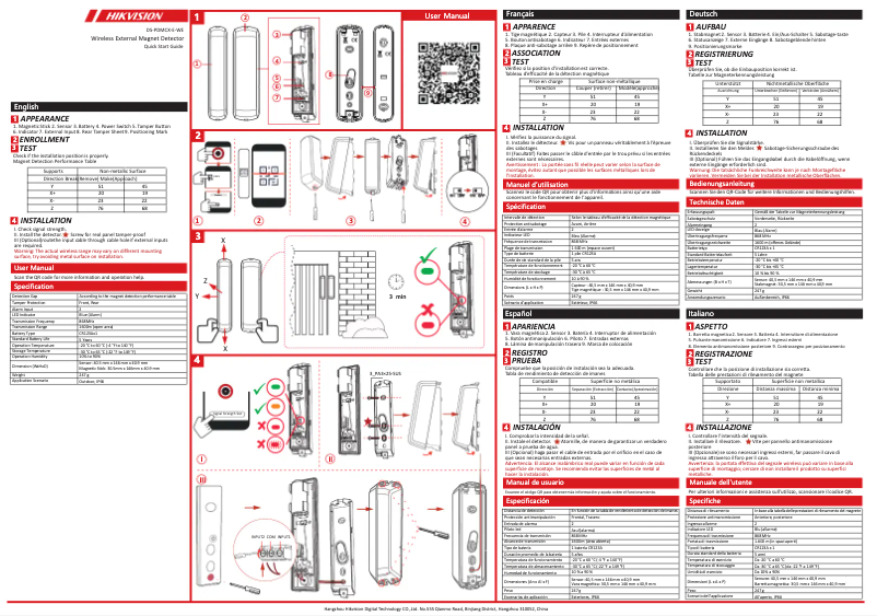 Page 1 of the manual Quick Start Guide Hikvision DS-PDMCX-E-WE