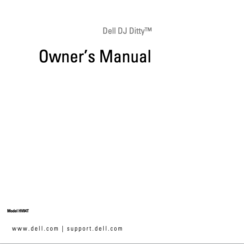 Page 1 of the manual User Manual Dell DJ Ditty