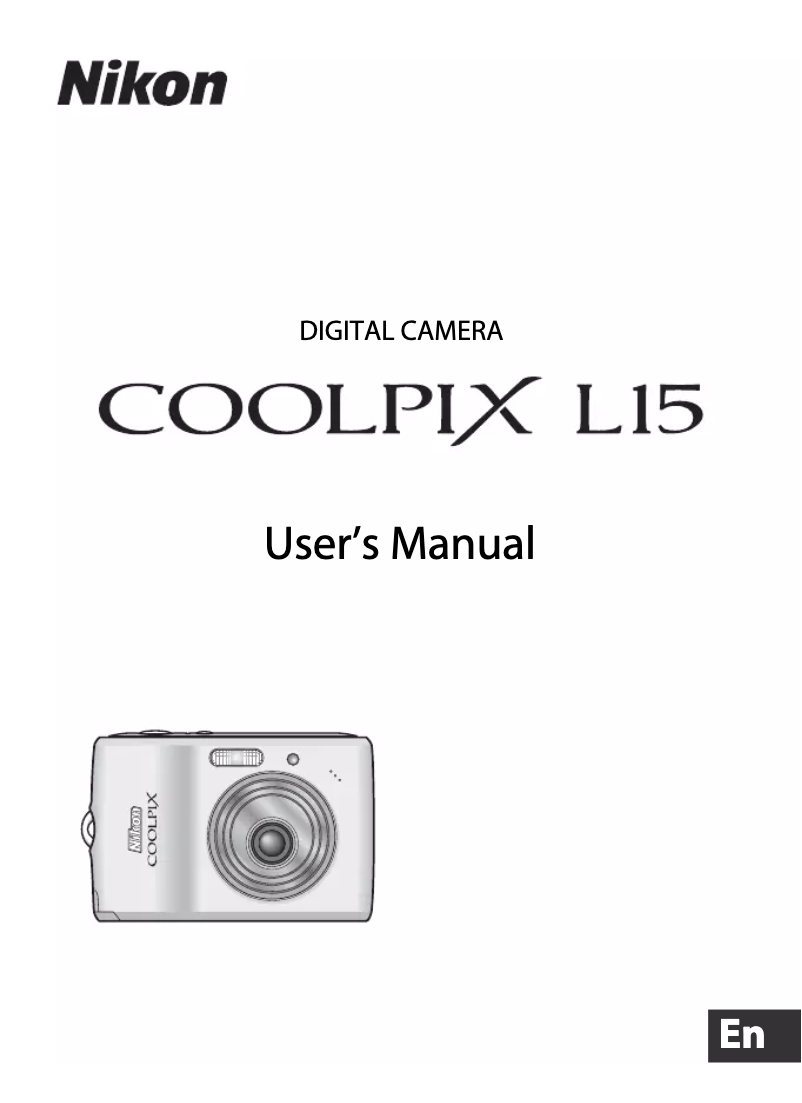 First page image of the manual for Coolpix L15