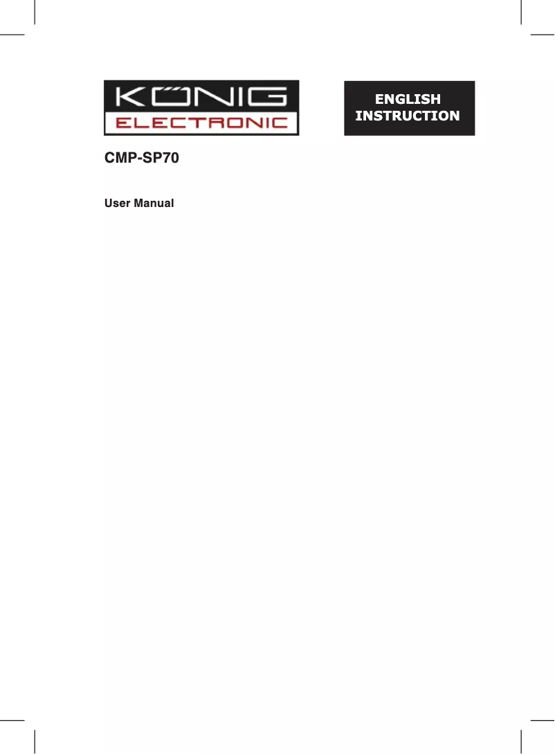 Image de la première page du manuel de l'appareil CMP-SP70