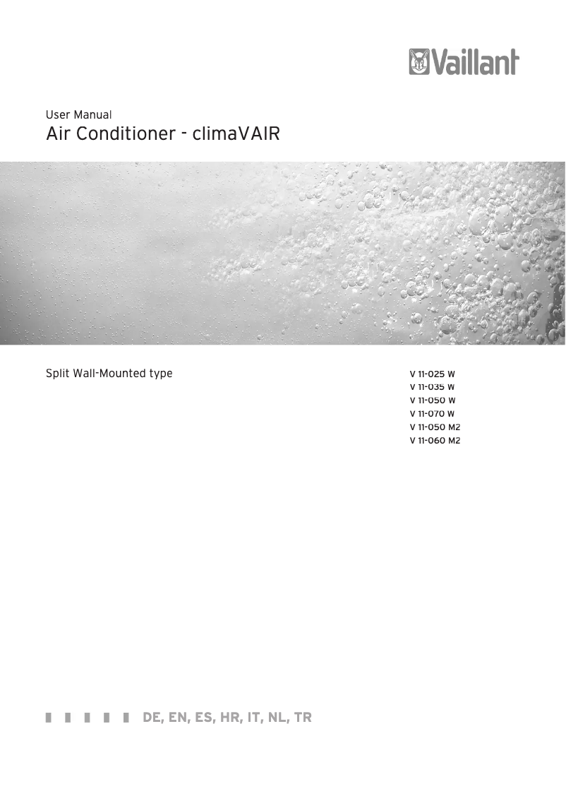 Page 1 of the manual User Manual Vaillant V 11-050 W