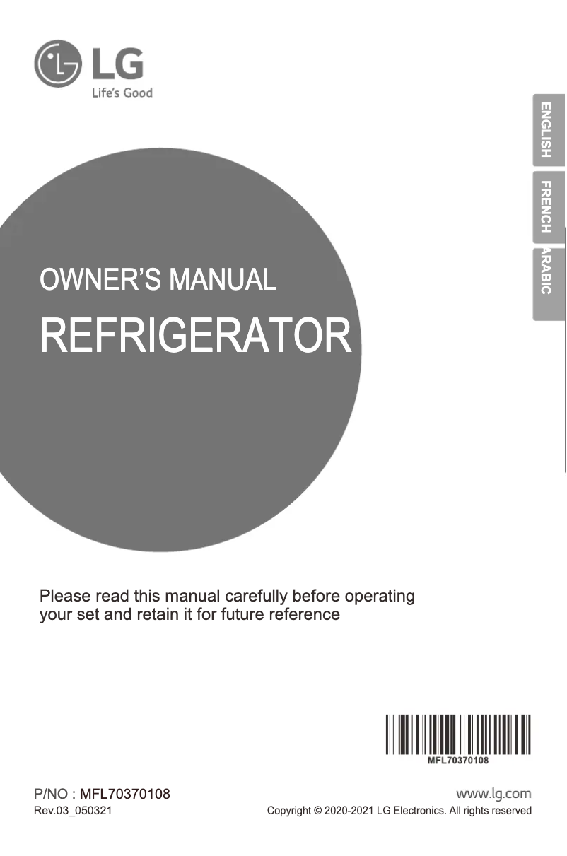 First page image of the manual for GL-C252SLBB