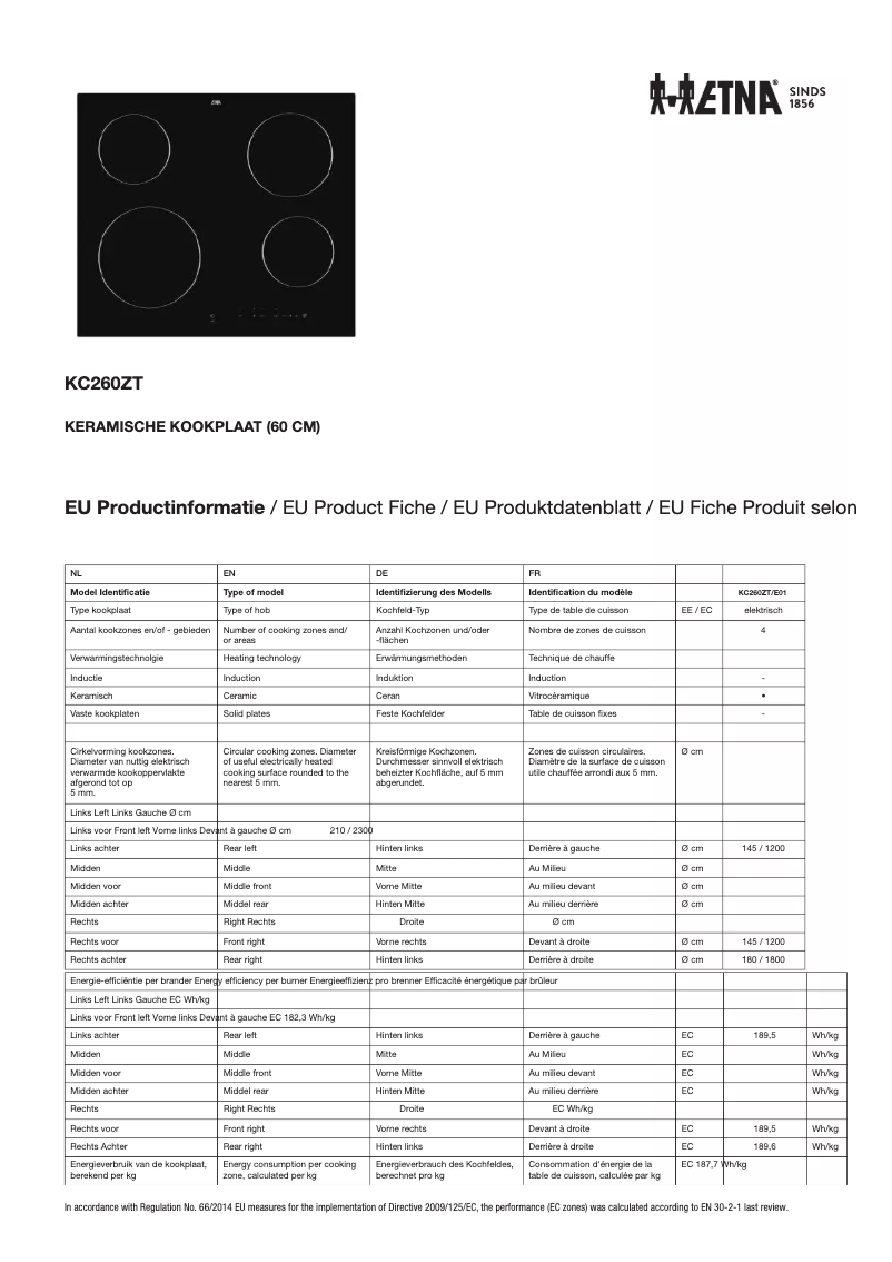First page image of the manual for KC260ZT