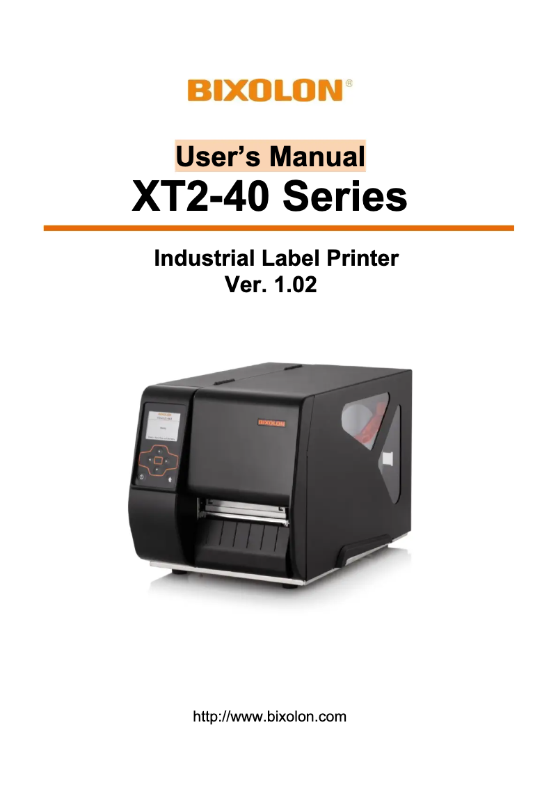 First page image of the manual for XT2-40