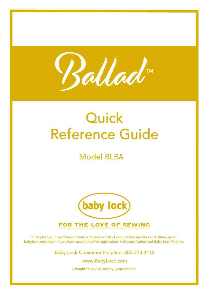 Page 1 of the manual User Manual Baby Lock Ballad