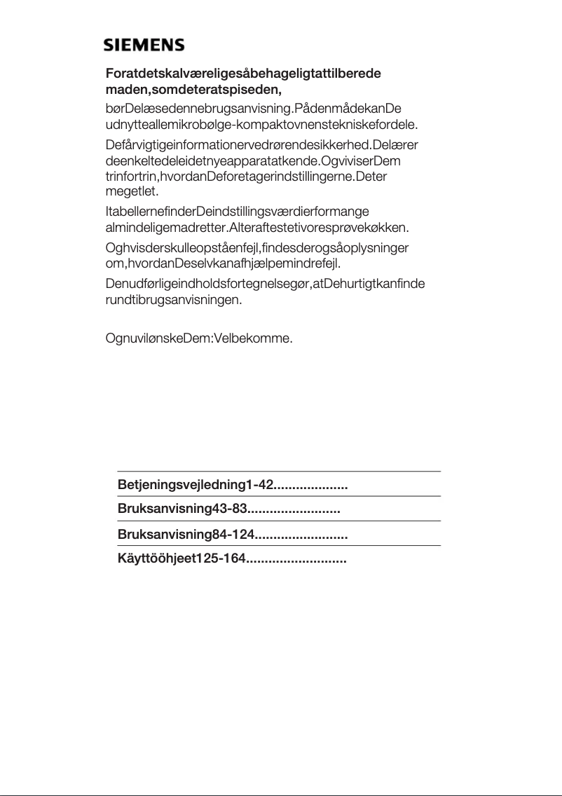 Page 1 of the manual User Manual Siemens HF25G560