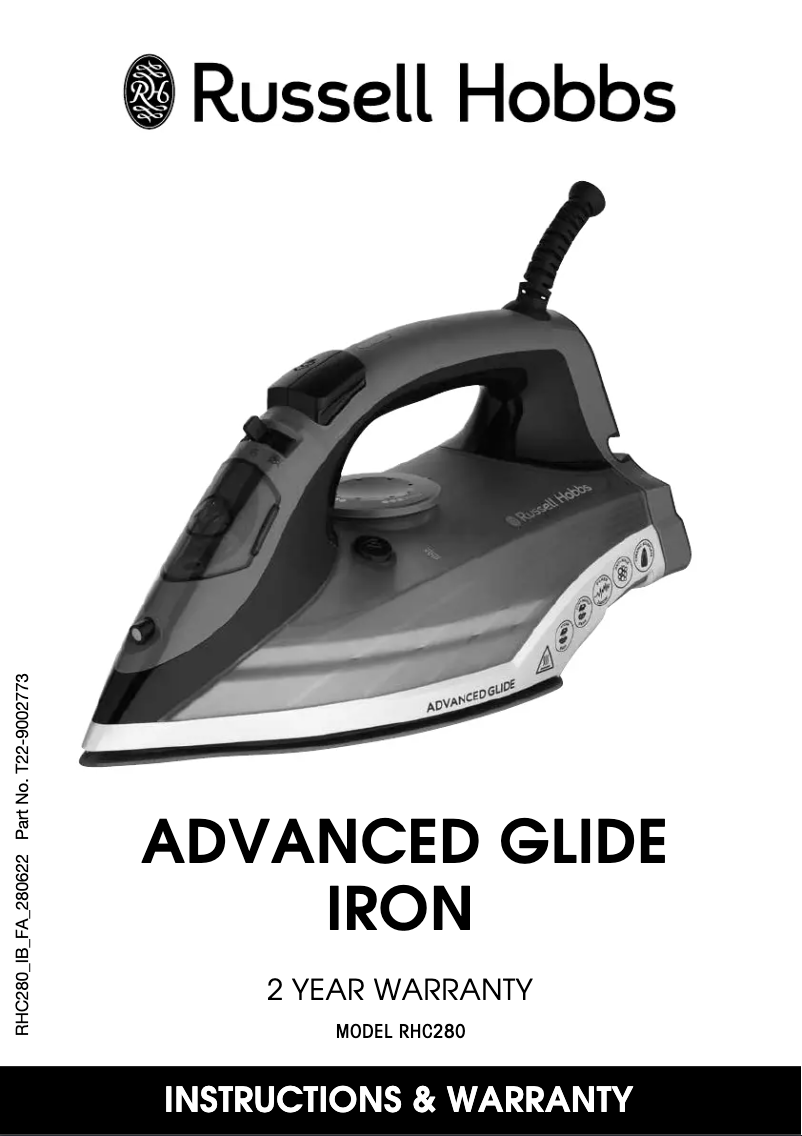 First page image of the manual for Advanced Glide Iron RHC280