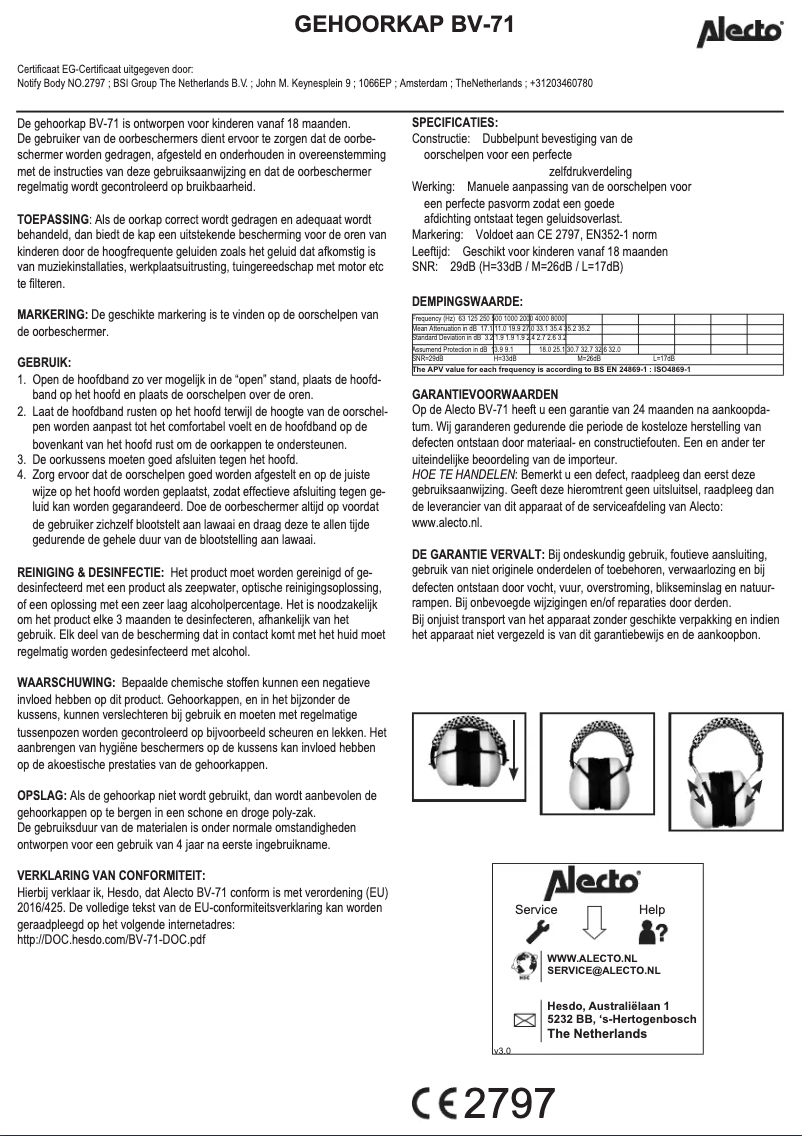 First page image of the manual for BV-71O