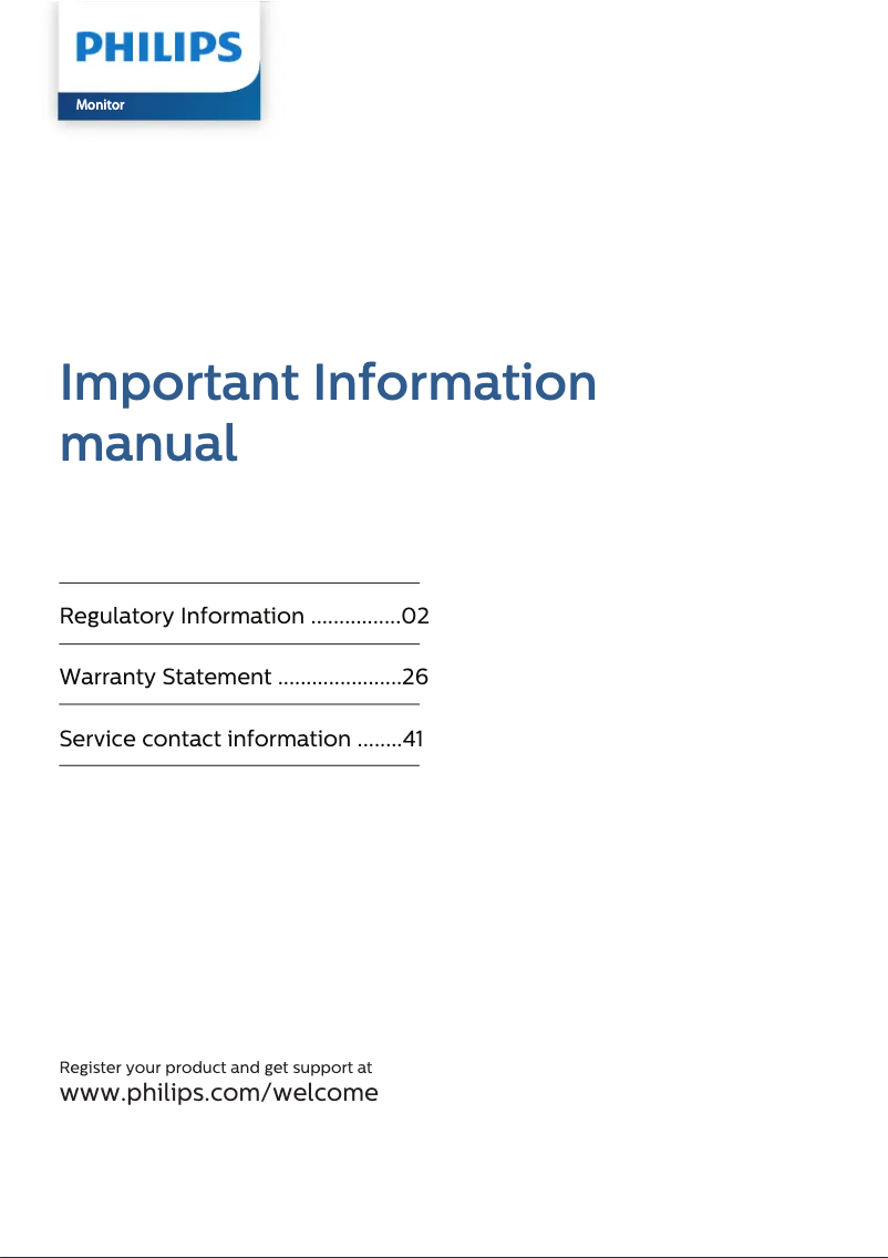 Page 1 of the manual Quick Start Guide Philips 288E2A