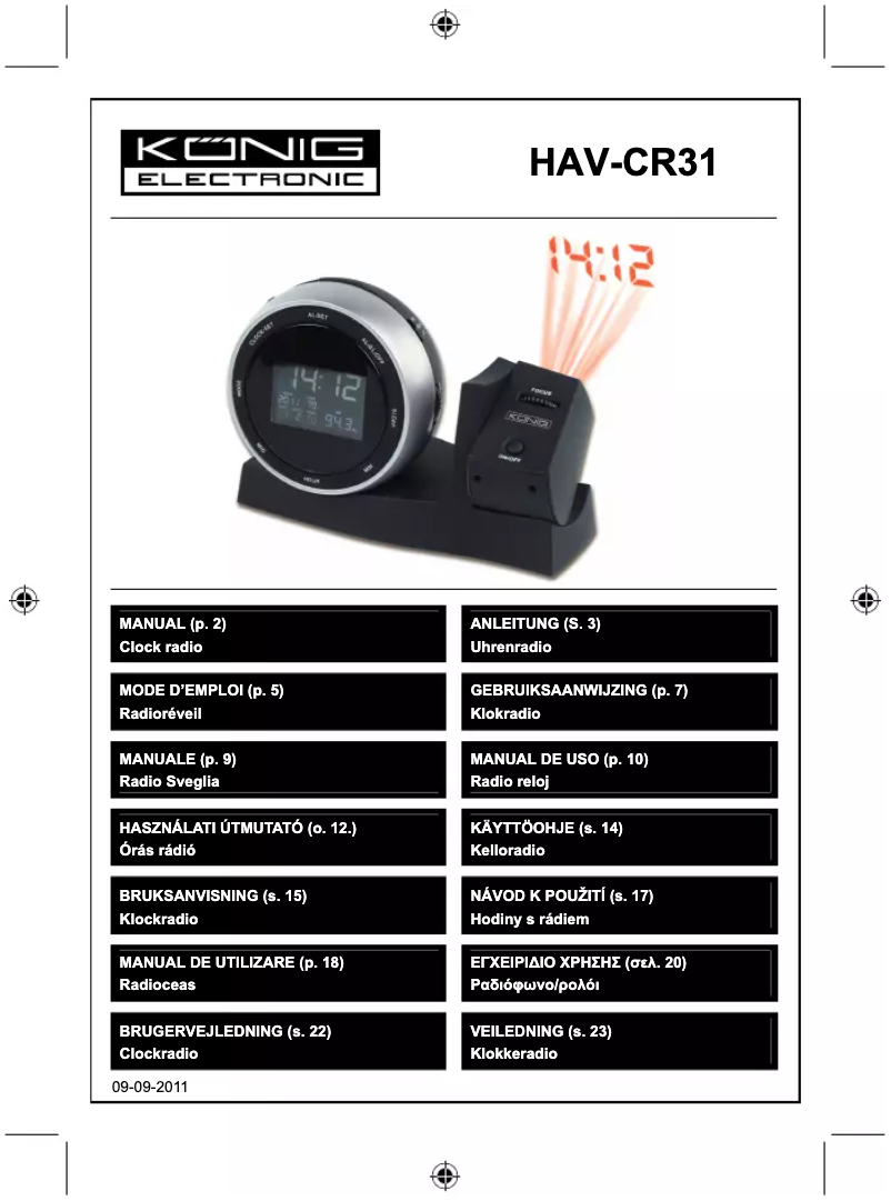 Page 1 of the manual User Manual Konig HAV-CR31