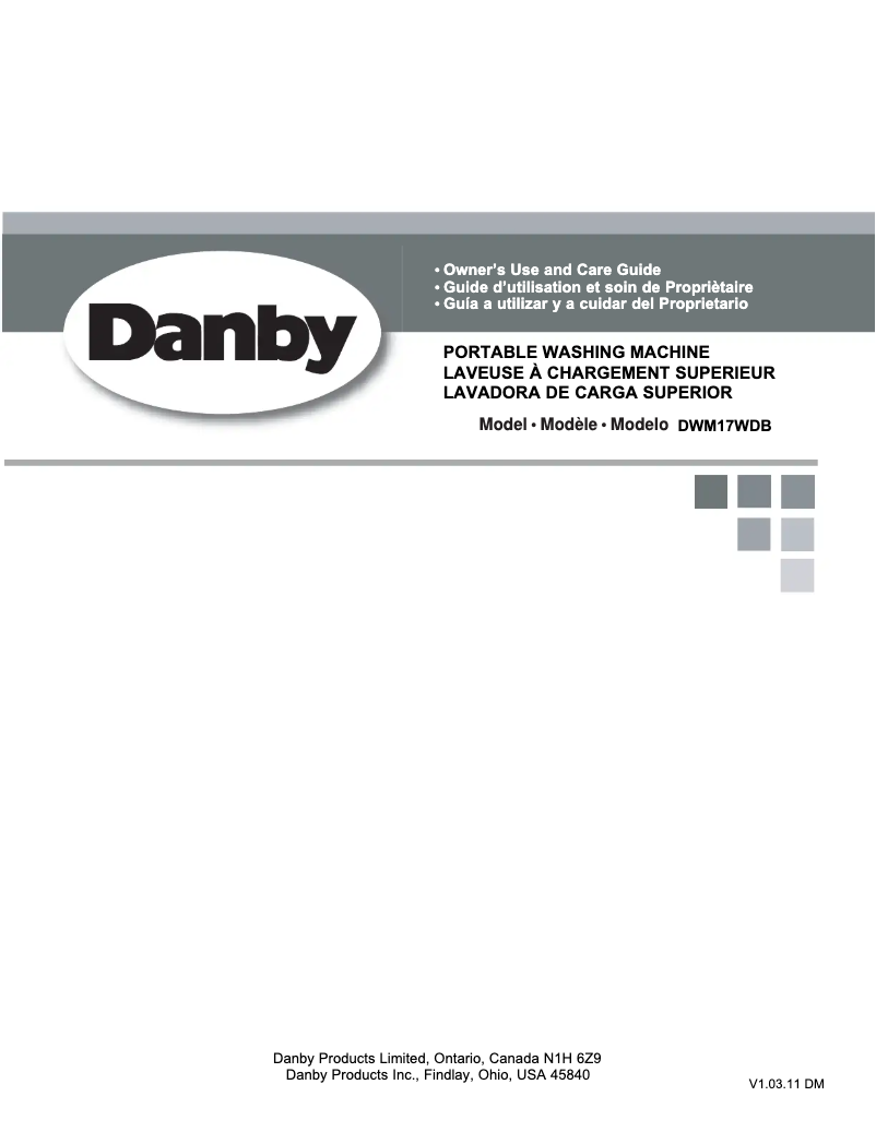 Page 1 of the manual Instruction Manual Danby DWM17WDB