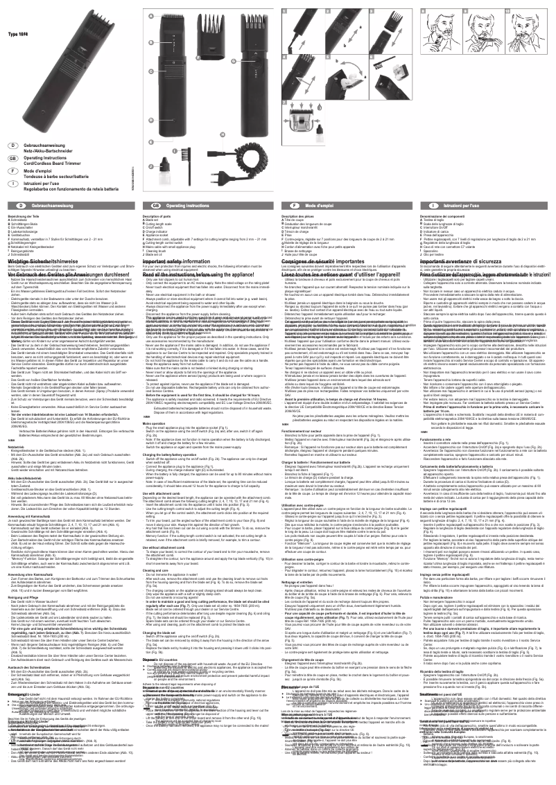 Page 1 of the manual User Manual Moser Classic A 1040