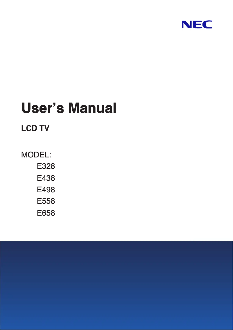 Page 1 of the manual User Manual NEC MultiSync E658