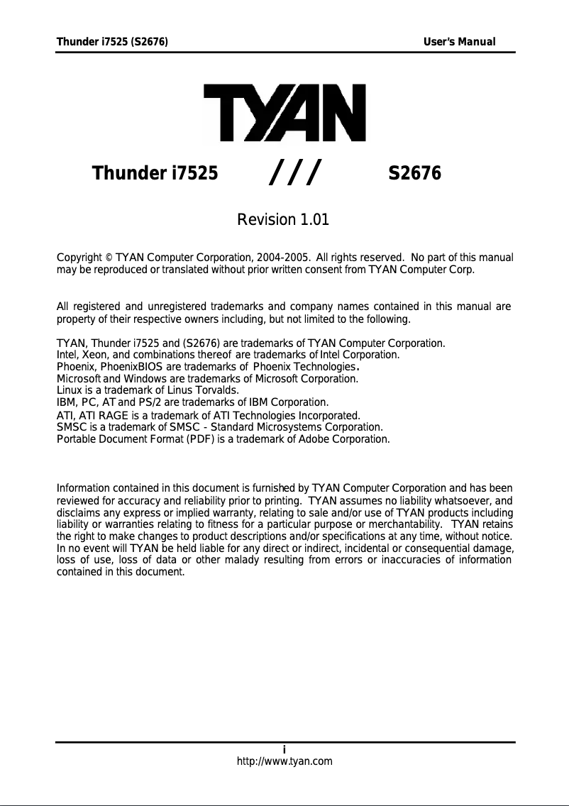 First page image of the manual for S2676